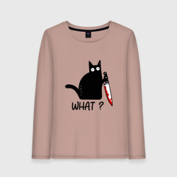 Женский лонгслив хлопок What cat