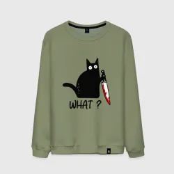 Мужской свитшот хлопок What cat