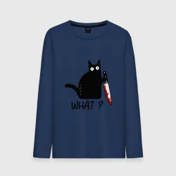 Мужской лонгслив хлопок What cat