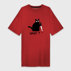 Платье-футболка хлопок What cat