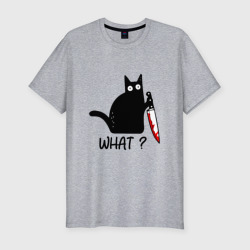 What cat – Мужская футболка хлопок Slim с принтом купить