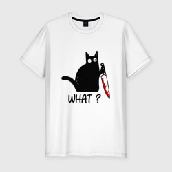 What cat – Мужская футболка хлопок Slim с принтом купить