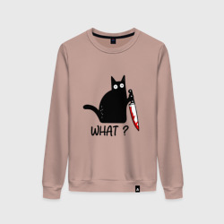 Женский свитшот хлопок What cat