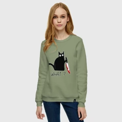 Женский свитшот хлопок What cat - фото 2