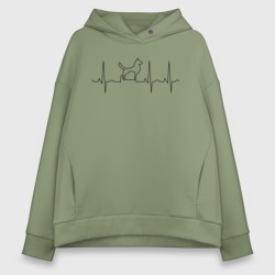 Женское худи Oversize хлопок Собака, пес, щенок