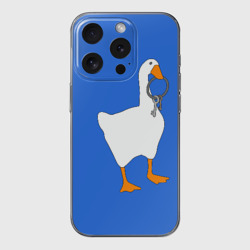 Чехол для iPhone 15 Pro силиконовый с защитой камеры Untitled Goose Game