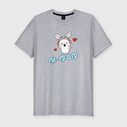 Мужская футболка хлопок Slim K-Pop Cute Kawaii Bunny