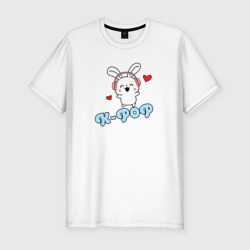 Мужская футболка хлопок Slim K-Pop Cute Kawaii Bunny