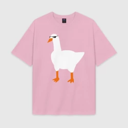 Женская футболка Oversize хлопок texturе Крутой гусь
