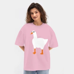 Женская футболка Oversize хлопок texturе Крутой гусь - фото 2