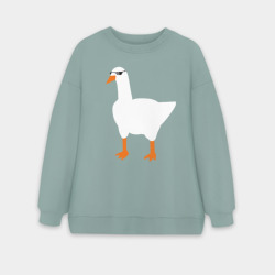 Женский свитшот oversize без начеса хлопок Крутой гусь