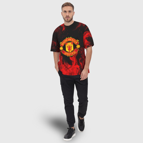 Мужская футболка oversize 3D Манчестер Юнайтед FCMU Manchester united, цвет 3D печать - фото 5
