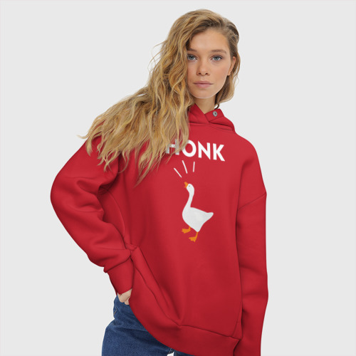 Женское худи Oversize хлопок Honk!, цвет красный - фото 4