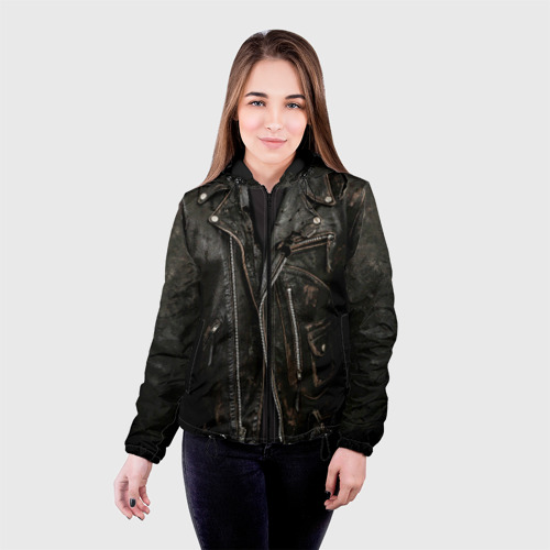 Женская куртка 3D с принтом Косуха терминатора, фото на моделе #1