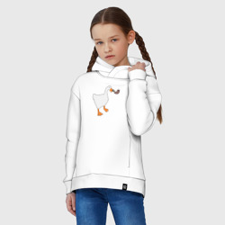 Худи с принтом Untitled Goose для ребенка, вид на модели спереди №2. Цвет основы: белый