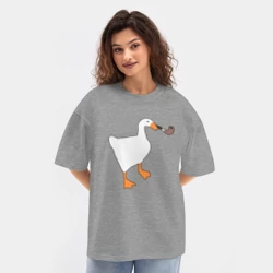 Женская футболка Oversize хлопок texturе Untitled Goose - фото 2