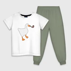 Детская пижама с белой футболкой Untitled Goose