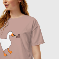 Женская футболка хлопок Oversize Untitled Goose - фото 2