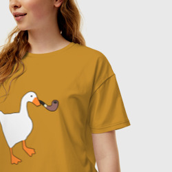 Женская футболка хлопок Oversize Untitled Goose - фото 2