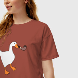 Женская футболка хлопок Oversize Untitled Goose - фото 2