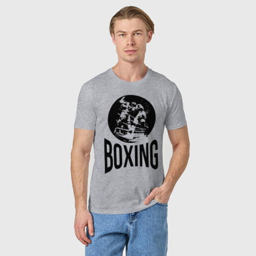 Мужская футболка хлопок Boxing двухсторонняя, цвет меланж - фото 3