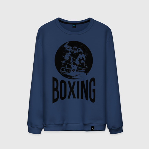 Мужской свитшот хлопок Boxing двухсторонняя, цвет темно-синий