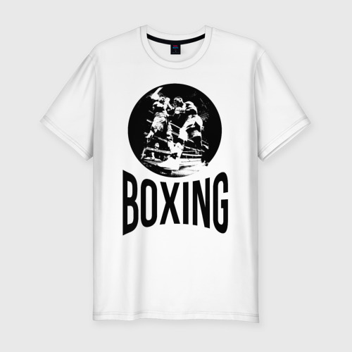 Мужская футболка хлопок Slim с принтом Boxing двухсторонняя, вид спереди #2