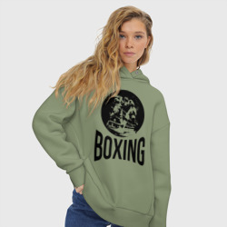 Женское худи Oversize хлопок Boxing двухсторонняя - фото 2