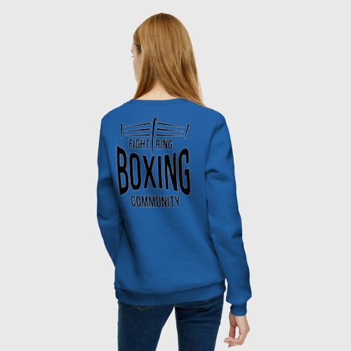 Женский свитшот хлопок Boxing двухсторонняя, цвет синий - фото 4