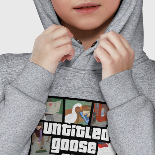 Детское худи Oversize хлопок Untitled goose + GTA, цвет меланж - фото 7