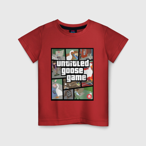 Детская футболка хлопок Untitled goose + GTA, цвет красный