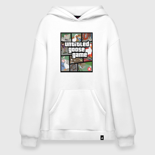 Худи SuperOversize хлопок Untitled goose + GTA, цвет белый