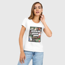 Женская футболка хлопок Slim Untitled goose + GTA - фото 2