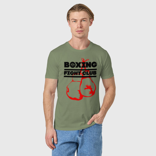 Мужская футболка хлопок Boxing Fight club in Russia, цвет авокадо - фото 3