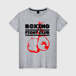 Женская футболка хлопок Boxing Fight club in Russia