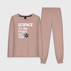 Женская пижама с лонгсливом хлопок Наука как магия,только реальна