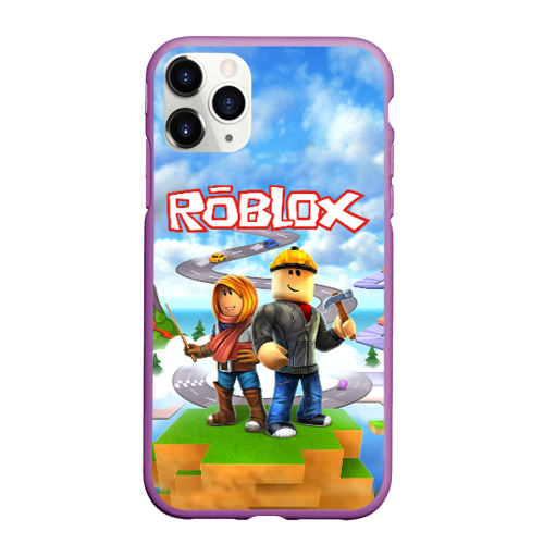 Чехол для iPhone 11 Pro Max матовый Roblox, цвет фиолетовый