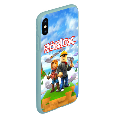 Чехол для iPhone XS Max матовый Roblox, цвет мятный - фото 3