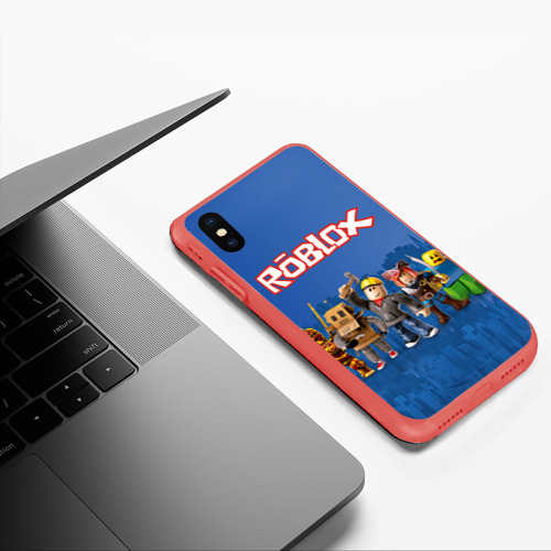 Чехол для iPhone XS Max матовый Roblox, цвет красный - фото 5