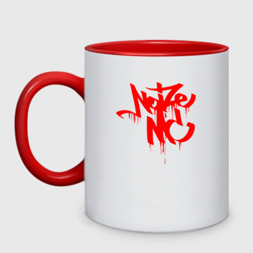 Кружка двухцветная Noize MC, цвет белый + красный