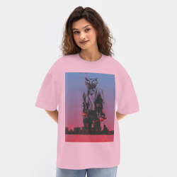 Женская футболка Oversize хлопок texturе Hotline Miami - фото 2