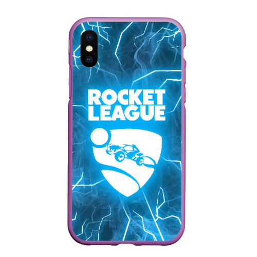 Чехол для iPhone XS Max матовый Rocket league, цвет фиолетовый