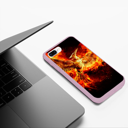 Чехол для iPhone 7Plus/8 Plus матовый Феникс в огне, цвет розовый - фото 5