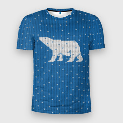 Мужская футболка 3D Slim Свитер с медведем