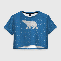 Женская футболка Crop-top 3D Свитер с медведем