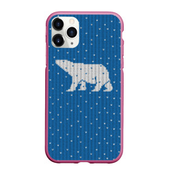 Чехол для iPhone 11 Pro Max матовый Свитер с медведем
