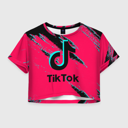 Женская футболка Crop-top 3D TIK TOK Фото 01 Женская футболка Crop-top 3D TIK TOK Фото 01