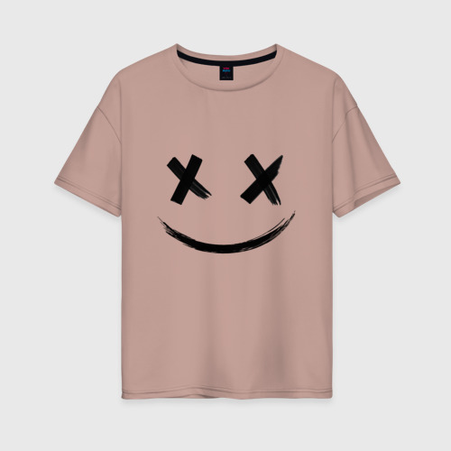 Женская футболка хлопок Oversize с принтом Black mirror, вид спереди #2