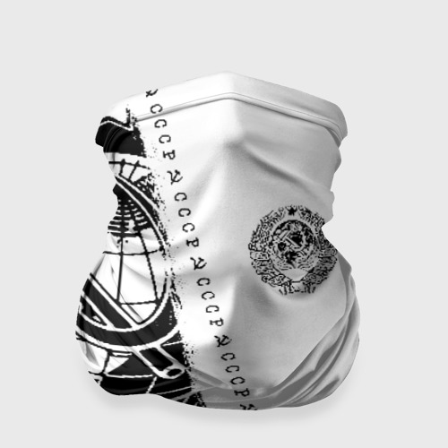 Бандана-труба 3D СССР black-white с гербом, цвет 3D печать