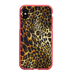 Чехол для iPhone XS Max матовый Леопард